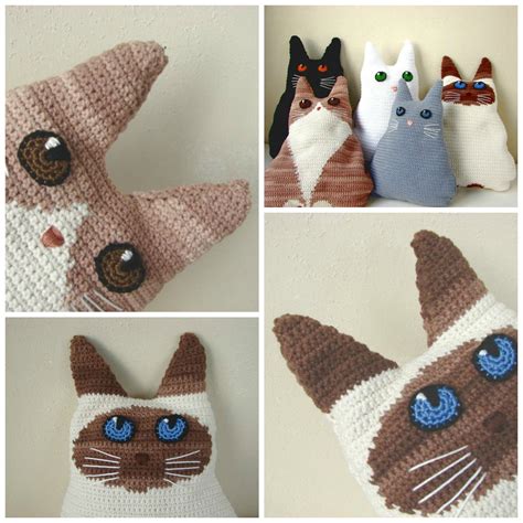 Crochet A Chipper Kitty Cat Pillow Unique Design Makes A Fun T