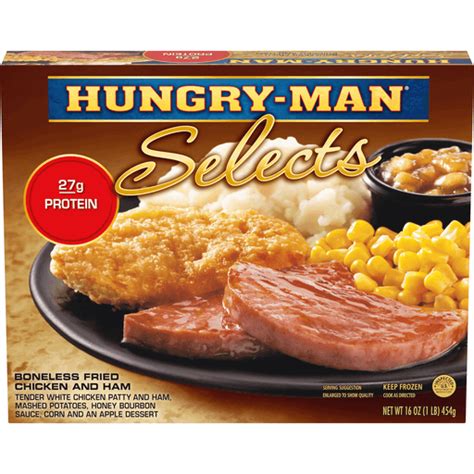 Hungry Man Selects Boneless Fried Chicken And Ham 16 Oz Frozen Foods