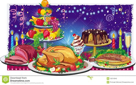 Share your amazing dinner table clipart with people all over the world! Holiday dinner stock vector. Illustration of plate, meat ...