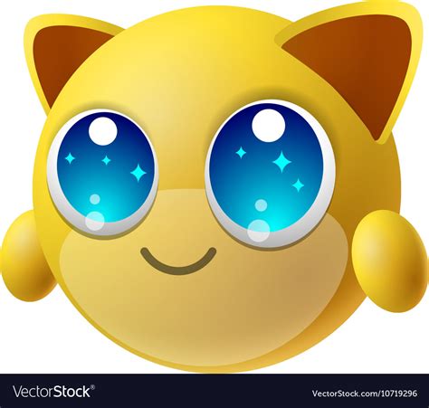 Cute Animal Emoji With Big Eyes Cartoon Character Vector Image