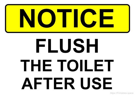 Notice Sign Flush The Toilet After Use Yellow Background Free