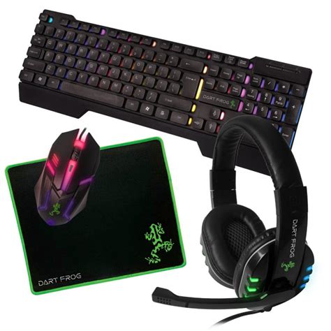Dart Frog 4 Pc Gaming Combo Headphones Mouse Mouse Pad And