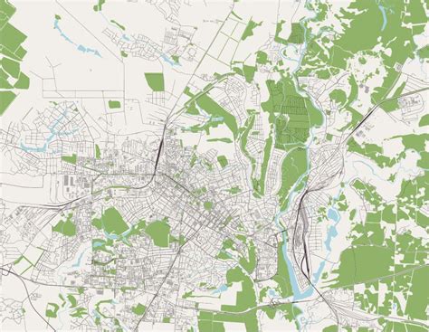 Map Of The City Of Poltava Ukraine Stock Photo Image Of Planing