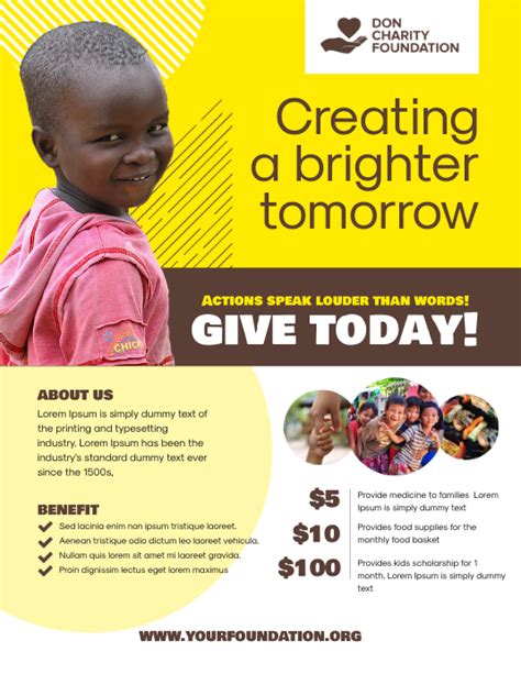 Charity Donation Fundraising Flyer Poster Template Postermywall
