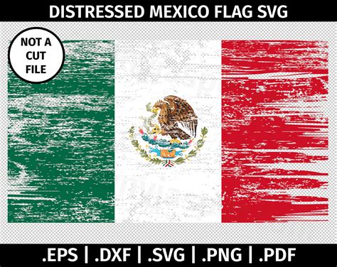 Distressed Mexico Flag Svg Design Clipart Vector Graphic Etsy