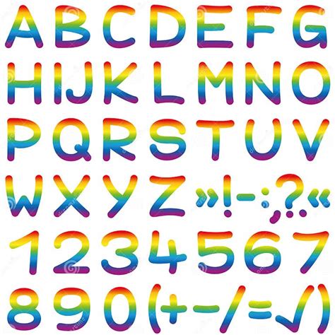 Font Rainbow Colors Alphabet Letters Stock Vector Illustration Of