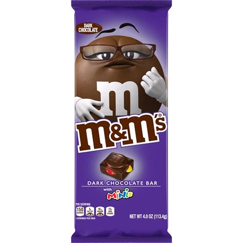 Mandms Minis Dark Chocolate Candy Bar 4 Ounce Bar