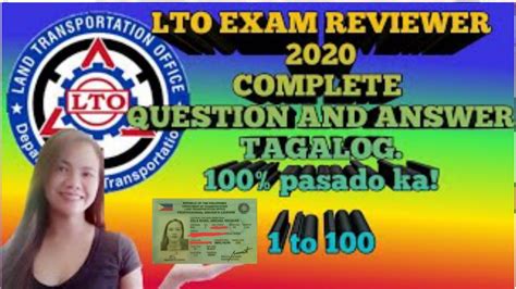 LTO Exam Complete Reviewer 2020 Tagalog YouTube