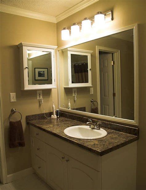 Cheap bathroom wall mirror reviews. the sink is off center so not ideal, but would work well ...