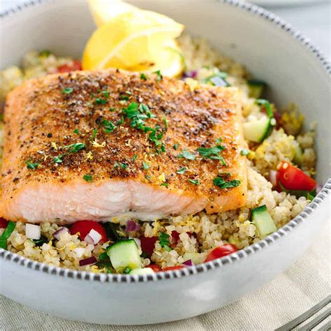 Mediterranean Salmon And Vegetable Quinoa Jessica Gavin