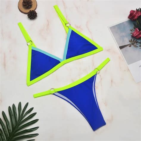 2019 Sexy Thong Micro Bikinis Women Swimsuits Solid Push Up Swimwear Female Bikini Set Brazilian