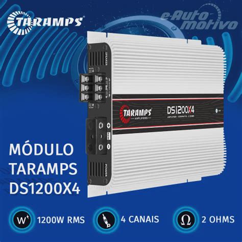 Módulo Amplificador Taramps Ds1200x4 1200w Rms 4 Canais 2 Ohms Digital Som Automotivo Em