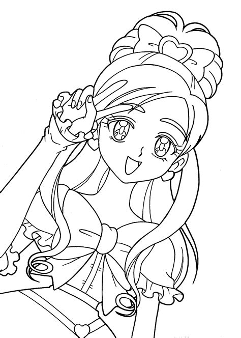 Pretty Cure Characters Anime Coloring Pages For Kids Printable Free