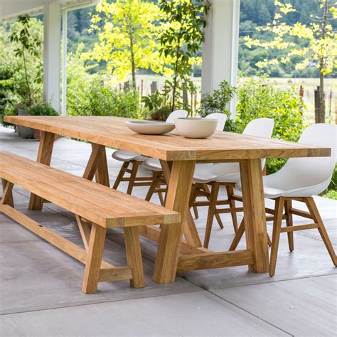 renais beam table teak outdoor furniture terra patio