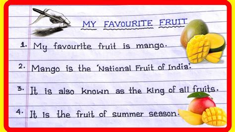 Lines Essay On My Favourite Fruit In English Essay On Mango In English Youtube