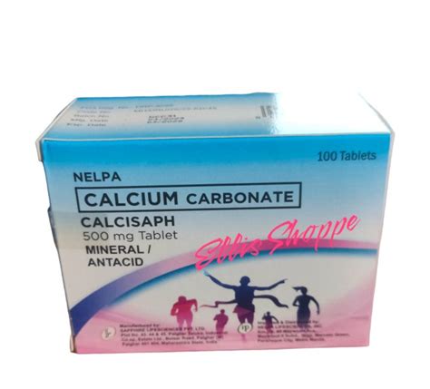 Calcisaph Calcium Carbonate 500mg Calcium Supplement100 Tablets Box