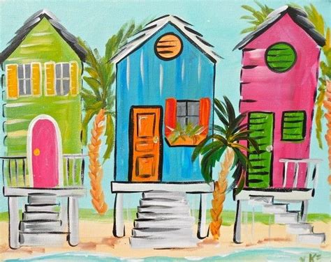Beach Houses Beach Art Beach Painting Tropical Art