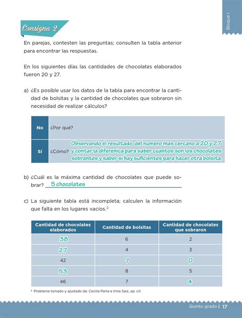 La subárea tiene como propósito desarrollar en el estudiante habilidades matemáticas que le faciliten analizar, plantear, formular, resolver e interpretar información. Bolsitas de chocolate - Bloque I - Lección 5 ~ Apoyo Primaria