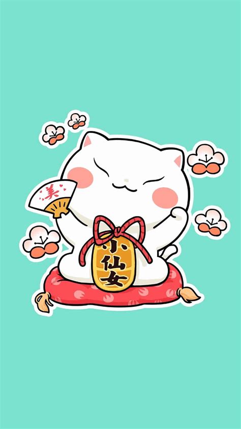 Maneki Neko Neko Cat Cute Disney Wallpaper Kawaii Wallpaper Cute