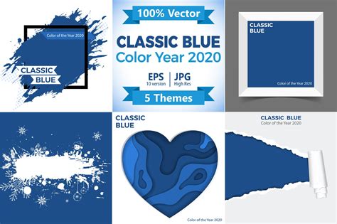 Color Of The Year 2020 Classic Blue Decorative Illustrations