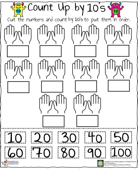 Counting By 10 Kindergarten Worksheet