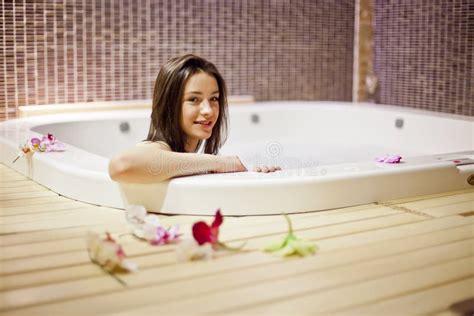 Girl In Hot Tub Stock Image Image Of Hotel Model Blue 23777581