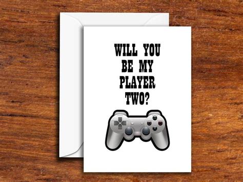 Love Romance Will You Be My Player Two Greeting Card Funny Card