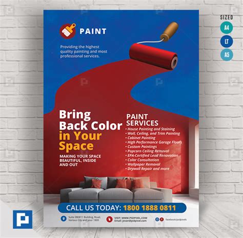 Residential And Commercial Painting Flyer Psdpixel