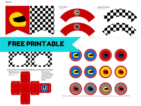 Race Car Birthday Free Printables Printable Templates