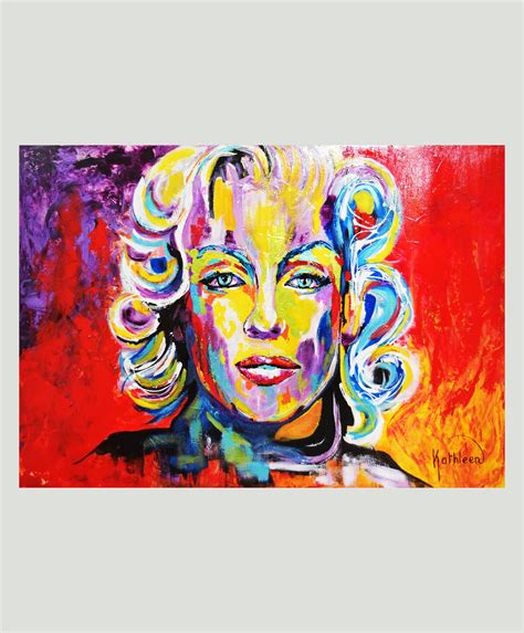 Marilyn Monroe Art Painting Colorful Woman Portrait Abstract Pop Art