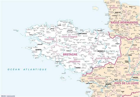 Carte De La Bretagne Villes Relief Sites Touristiques Départements
