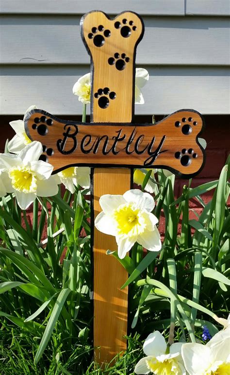 Dog Memorial Cross Dog Memorial Custom Dog Memorial Pet Etsy Pet