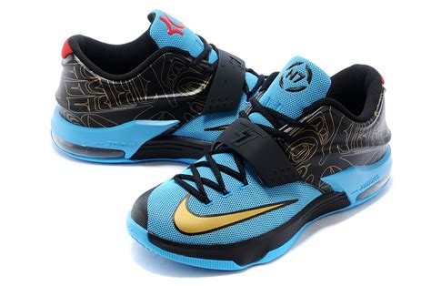 The history of kevin durant's basketball shoes. Buy Cheap Nike Kevin Durant 7 Black Blue Gold Shoes