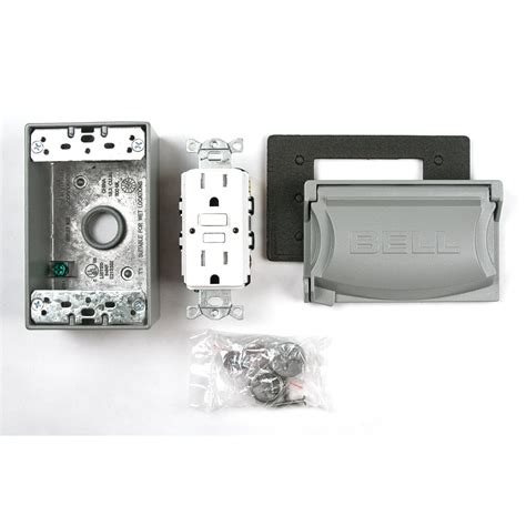 Bell Outdoor 5874 5s 15a 120v Gray Weatherproof Gfci Outdoor Outlet Kit