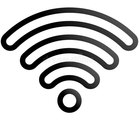 Wifi Symbol Icon Black Outlined Rounded Gradient Isolated Vector