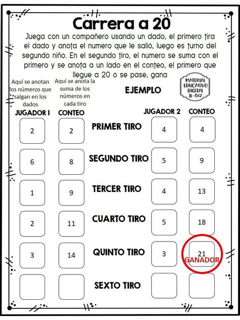 Copiar a santa n° 1. Fantástico juego educativo carrera a 20 para primer ...
