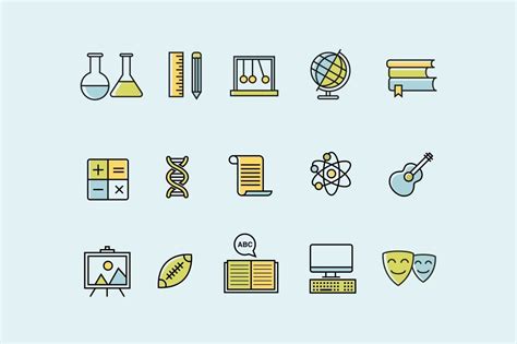 15 School Subject Icons School Subjects Science Icons Subjects