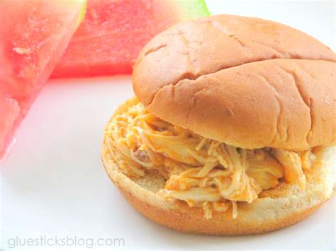 Slow Cooker Buffalo Chicken Sandwiches Gluesticks