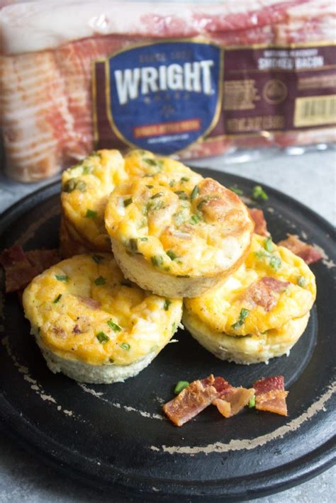Mini Egg Cups With Bacon Cheddar And Chives