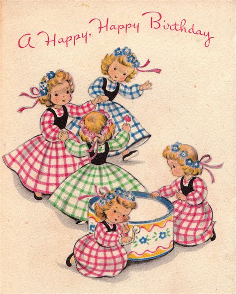 Birthday paper cards birthday ecards (viewing) filter birthday ecards: Vintage 1940s A Happy Happy Birthday Greetings Card B43