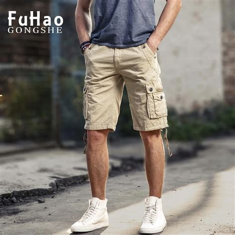 Plus Size Mens Cargo Shorts Cotton Casual Shorts With Multi Pockets