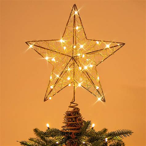 Buy Rocinha Gold Christmas Tree Topper Star Lighted Tree Star Wire Star
