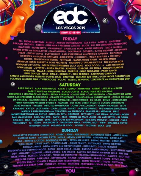 Insomniac Unveils Official Edc Las Vegas 2019 Lineup Edm Identity