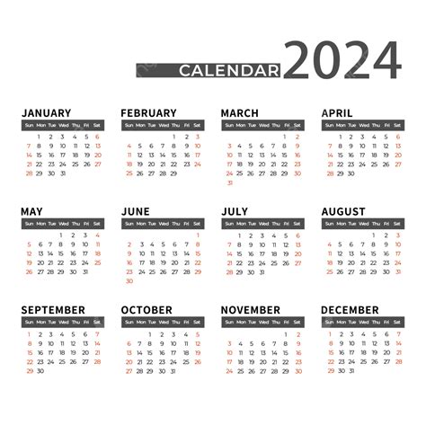 2024年日曆簡約 2024 行事曆 月曆向量圖案素材免費下載PNGEPS和AI素材下載 Pngtree