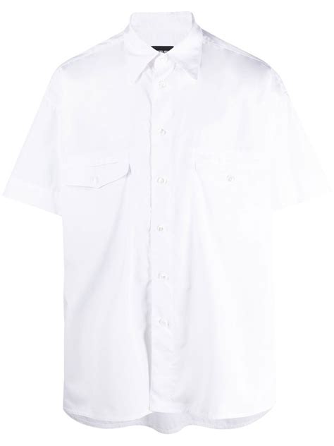 Giorgio Armani Short Sleeve Button Up Shirt White Farfetch