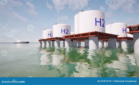 Platforms In The Ocean Hydrogen H2 Sea Energy Storage System