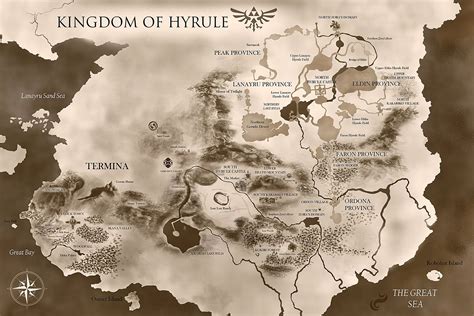 The Legend Of Zelda Kingdom Of Hyrule Map Legend Of Zelda Map The