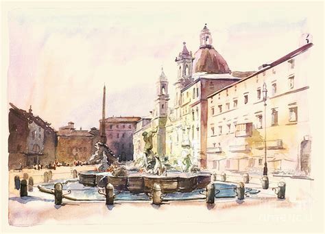 Piazza Navona Painting By Federico Rossi Fine Art America