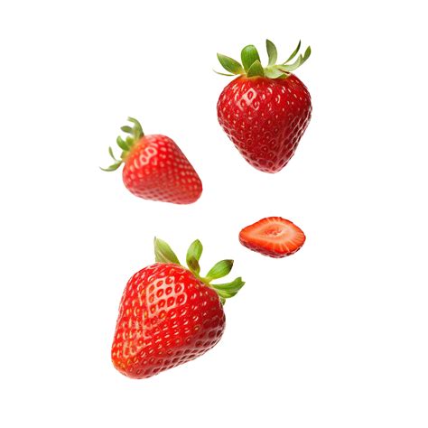 Falling Strawberries Isolated On Transparent Background Png 25222159 Png