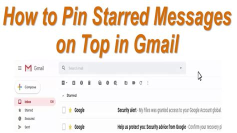 How To Pin Starred Messages On Top In Gmail Youtube